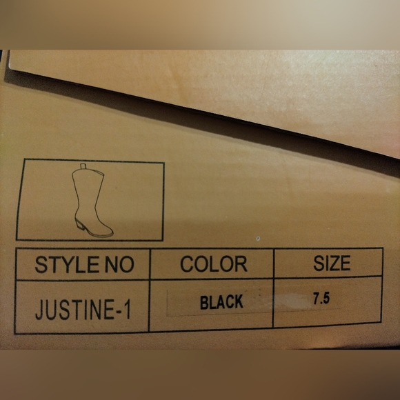 CHASE AND CHLOE black Western Boot 7.5 - Picture 4 of 4